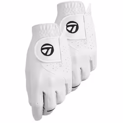 TaylorMade Mens Stratus Tech Golf Glove 2 Pack White MediumLarge