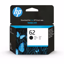 HP 62 Black Original Ink Cartridge, Standard Yield, Black, Pigment-based ink, 4 ml, 1 pc(s), 200 pages