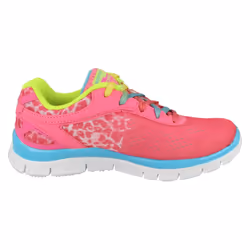 ) Girls Skechers Casual Trainers Serengeti 8189L - UK 12.5 Child, Neon Pink (Pink