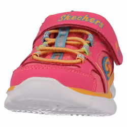 ) Girls Skechers Foamies Casual Trainers Lovespun - UK 4 Infant, Neon/Pink/Multi (Pink