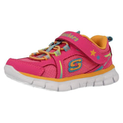 ) Girls Skechers Foamies Casual Trainers Lovespun - UK 5 Infant, Neon/Pink/Multi (Pink