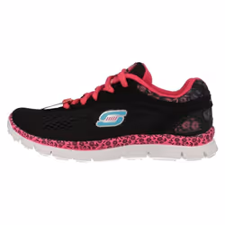 ) Girls Skechers Memory Foam Trainers Island Style - UK 11.5 Child, Black/Hot Pink (Black