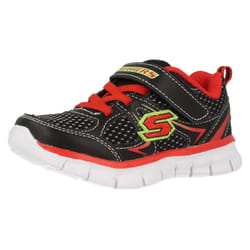 ) Boys Skechers Foamies Mini Dash 95090 - UK 6 Infant, Black/Red (Black
