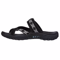 Skechers Women's Reggae Trailway Flip Flop Black/White 9 M US