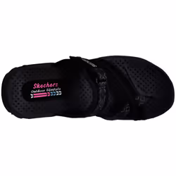 Skechers Women's Reggae Trailway Flip Flop  Black/White  9 M US