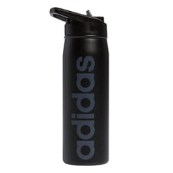 adidas 600 Ml (20 Oz) Straw Top Metal Water Bottle  Hot/Cold Double-Walled Insulated 18/8 Stainless Steel  Black/Onix Grey  One Size