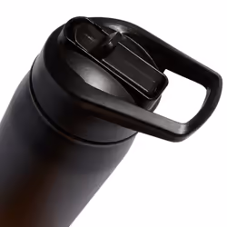 adidas 600 Ml (20 Oz) Straw Top Metal Water Bottle  Hot/Cold Double-Walled Insulated 18/8 Stainless Steel  Black/Onix Grey  One Size