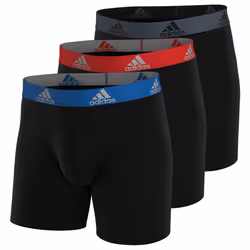 adidas Men's Big & Tall Performance Boxer Brief Underwear (3-Pack) Bl