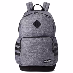 adidas Classic 3-Stripe Durable Backpack Student Athletic Sport Laptop Book Bag Jersey Onix Grey/Black/4.0 One Size