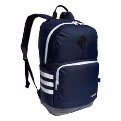 adidas Classic 3-Stripe Durable Backpack Student Athletic Sport Laptop Book Bag Collegiate Navy/Jersey Onix Grey/White/4.0 ...