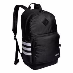 adidas Classic 3-Stripe Durable Backpack Student Athletic Sport Laptop Book Bag  Black/White/4.0  One Size