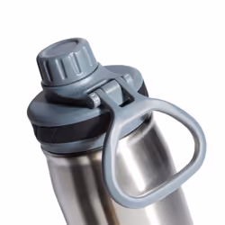 adidas 600 ML (20 oz) Metal Water Bottle  Hot/Cold Double-Walled Insulated 18/8 Stainless Steel  Stainless Steel/Onix Grey/Black  One Size