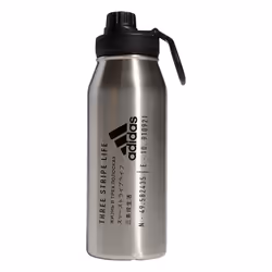 adidas Unisex 1 Liter (32 oz) Metal Water Bottle Stainless Steel/Blac
