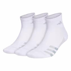 adidas Men's Superlite Stripe 3 Quarter Socks (3-Pair) White/Clear On