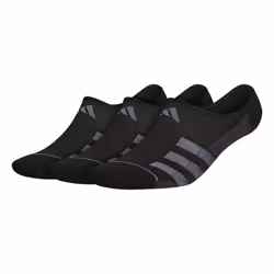 adidas Men's Superlite Stripe 3 Super No Show Socks (3-Pair) Core Bla