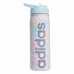 adidas 600 Ml (20 Oz) Straw Top Metal Water Bottle Hot/Cold Double-Walled Insulated 18/8 Stainless Steel Adi Multi Collage/ ...