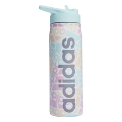 adidas 600 Ml (20 Oz) Straw Top Metal Water Bottle  Hot/Cold Double-Walled Insulated 18/8 Stainless Steel  Adi Multi Collage/Almost Blue/Grey  One Siz