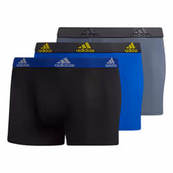 adidas Men's Performance Trunk Underwear (3-Pack) Black/Team Royal Bl