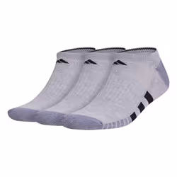adidas Men's Cushioned No Show Socks (3-Pair) Cool Light Heather/Grey/Black Large