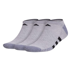 adidas Men's Cushioned No Show Socks (3-Pair)  Cool Light Heather/Grey/Black  Large