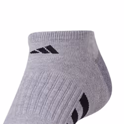 adidas Men's Cushioned No Show Socks (3-Pair)  Cool Light Heather/Grey/Black  Large