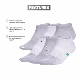 adidas Mens Superlite Super (6-pair) No Show Sock  White/Court Green/L