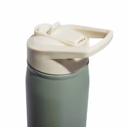 adidas 600 Ml (20 Oz) Straw Top Metal Water Bottle  Hot/Cold Double-Walled Insulated 18/8 Stainless Steel  Silver Green/Alumina Beige  One Size