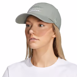 adidas Women's Saturday Relaxed Fit Adjustable Hat  Silver Green/White