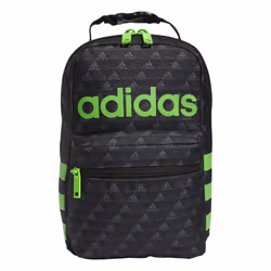 adidas Santiago Insulated Lunch Bag 6.5L with Clip Lock Handle BOS Mini Monogram Black/Lucid Lime Green One Size