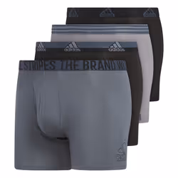 adidas Men's Stretch Cotton Boxer Brief Underwear (4-Pack)  Black/Onix