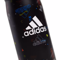 adidas 600 Ml (20 Oz) Metal Water Bottle  Hot/Cold Double-Walled Insulated 18/8 Stainless Steel  Icon Brand Love Black/Black/White  One Size
