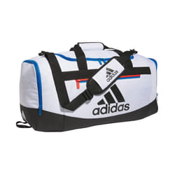 adidas Unisex Adult Defender 4 Medium Duffel Bag  Two Tone White-Clear Onix/Bright Royal Blue/Black  One Size