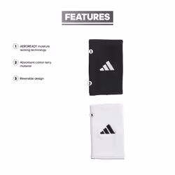 adidas Interval Large Reversible Wristband  Black/White/2  One Size
