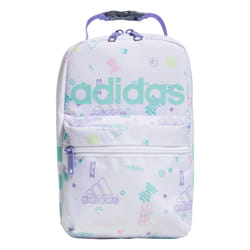 adidas Santiago 2 Insulated Lunch Bag  Icon Brand Love White/Flash Aqua Blue/Light Purple  One Size