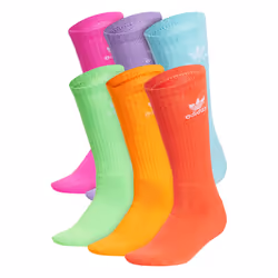adidas Originals Trefoil (6-Pair) Crew Sock  BrightRed/LightAquaBlue/L