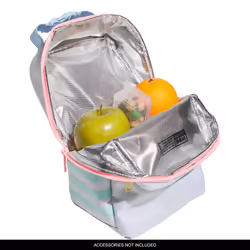 adidas Santiago Lunch Bag  Insulated School Food Container Box  Twill White/Clear Sky Blue/Pink Spark/3.0  One Size