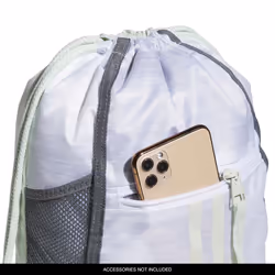 adidas Alliance Sackpack Drawstring Backpack Gym Bag  Two Tone White-Clear Onix/Linen Green  One Size