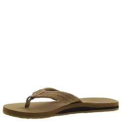 Quiksilver Men's Carver Suede 3 Point Flip Flop Athletic Sandal  Tan/Solid  14 M US