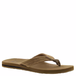 Quiksilver Men's Carver Suede 3 Point Flip Flop Athletic Sandal  Tan/Solid  14 M US