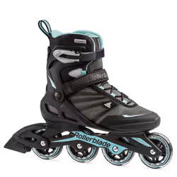 Rollerblade Zetrablade Women's Adult Fitness Inline Skate  Black and Light Blue  Performance Inline Skates