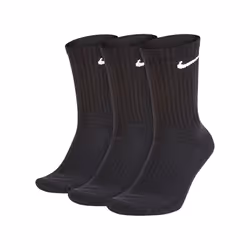 Nike Three Pack Everyday Cushion Socks Black - M