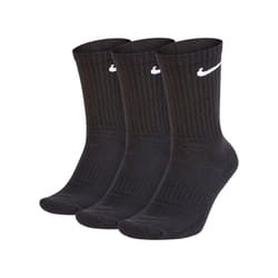 Nike Three Pack Everyday Cushion Socks Black - M