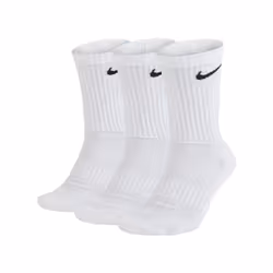 Nike Three Pack Everyday Cushion Socks White - M