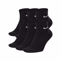 Nike SX7669 6 Pairs Dri-Fit Mens Ankle Socks -  Black, UK-2-5 / EU-34-38 / S