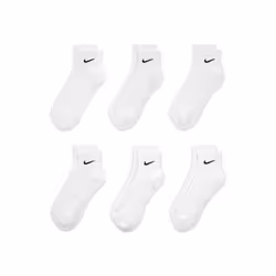 Nike SX7669 6 Pairs Dri-Fit Mens Ankle Socks - White, UK-11-14.5 / EU-46-50 / XL