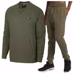 Nike Men's Optic Crewneck Fleece Tracksuit - Green, S