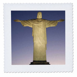 3dRose qs_85730_5 Brazil Rio De Janeiro  Christ The Redeemer-Sa04 Krs0019-Keith and Rebecca Snell-Quilt Square  14 by 14-Inch