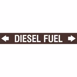 Brady ASMEPM-100X690MM-DIESEL FUEL, Brown, White, Rectangle, Permanent, White on brown, Acrylic, Polyester, Gloss