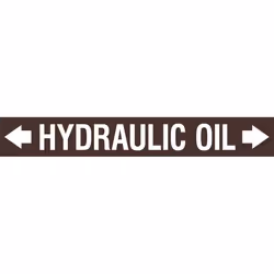 Brady ASMEPM-100X690MM-HYDRAULIC OIL, Brown, White, Rectangle, Permanent, White on brown, Acrylic, Polyester, Gloss