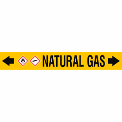 Brady ASMEPM-100X690MM-NATURAL GAS, Black, Yellow, Rectangle, Permanent, Black on yellow, Acrylic, Polyester, Gloss